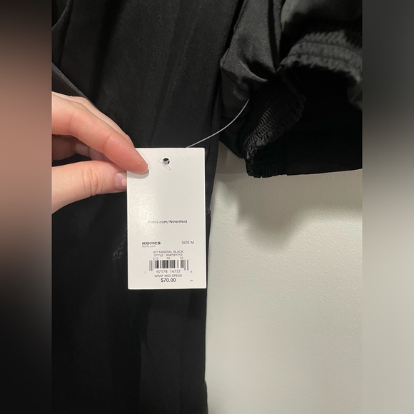 {Nine West} Ruffled Wrap Midi Dress women's size M - Picture 4 of 10